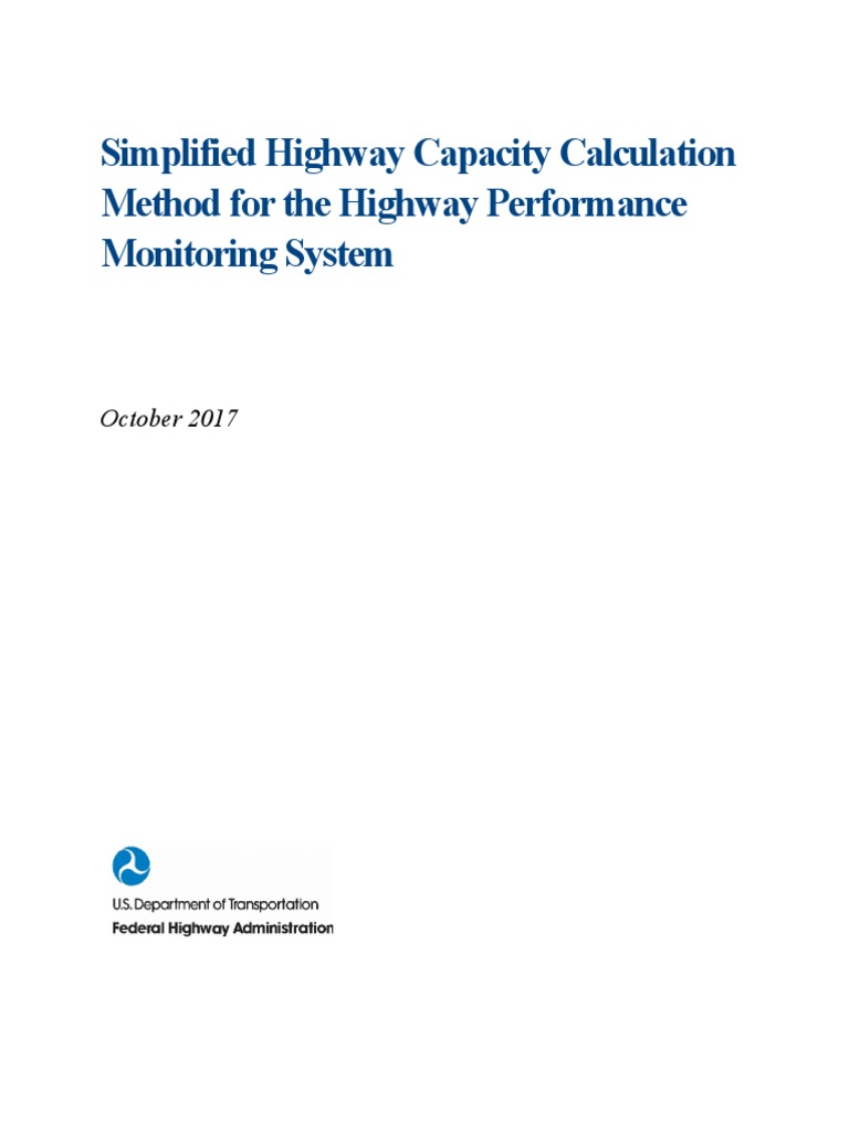 Simplified Capacity Method for HPMS | PDF | Highway | Lane