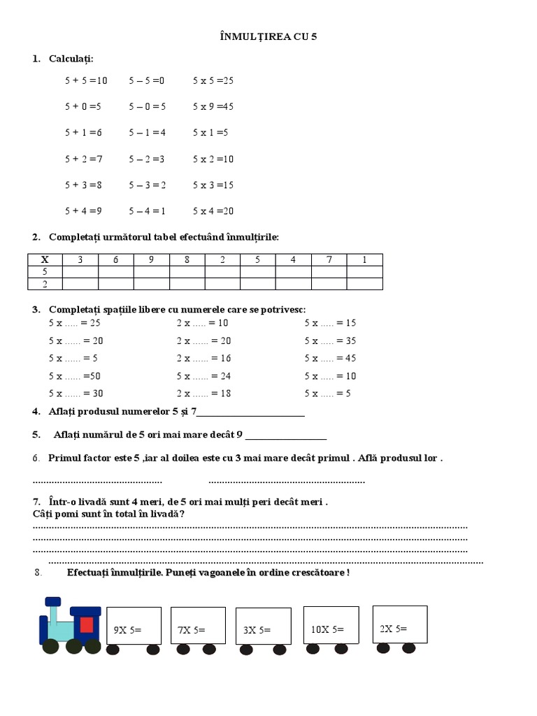 Inmultirea Cu 5 | PDF