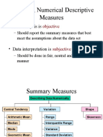 Chapter 3, Numerical Descriptive Measures: - Data Analysis Is