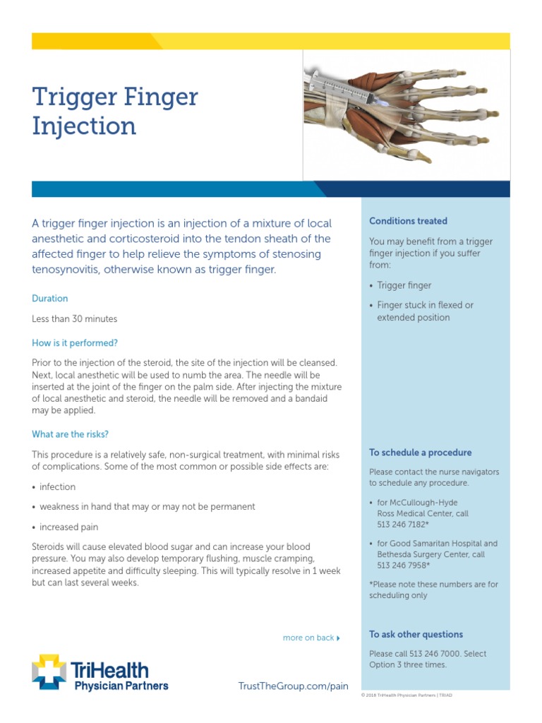 Trigger Finger Injection PDF Injection (Medicine) Nervous System