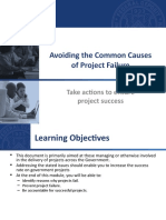 Avoiding The Common Causes of Project Failure: Take Actions To Ensure Project Success