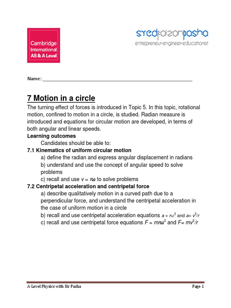 A2 Circular Motion and Gravitation PDF | PDF | Gravity | Force