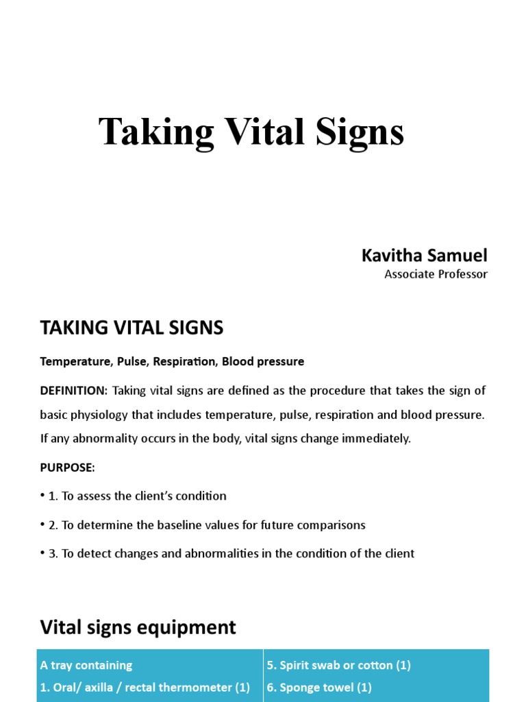 taking vital signs