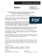 L&T Hydrocarbon Engineering Awarded (Large ) Contract by Indian Oil Corporation