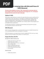 Exam Da 100 Analyzing Data With Microsoft Power Bi Skills Measured