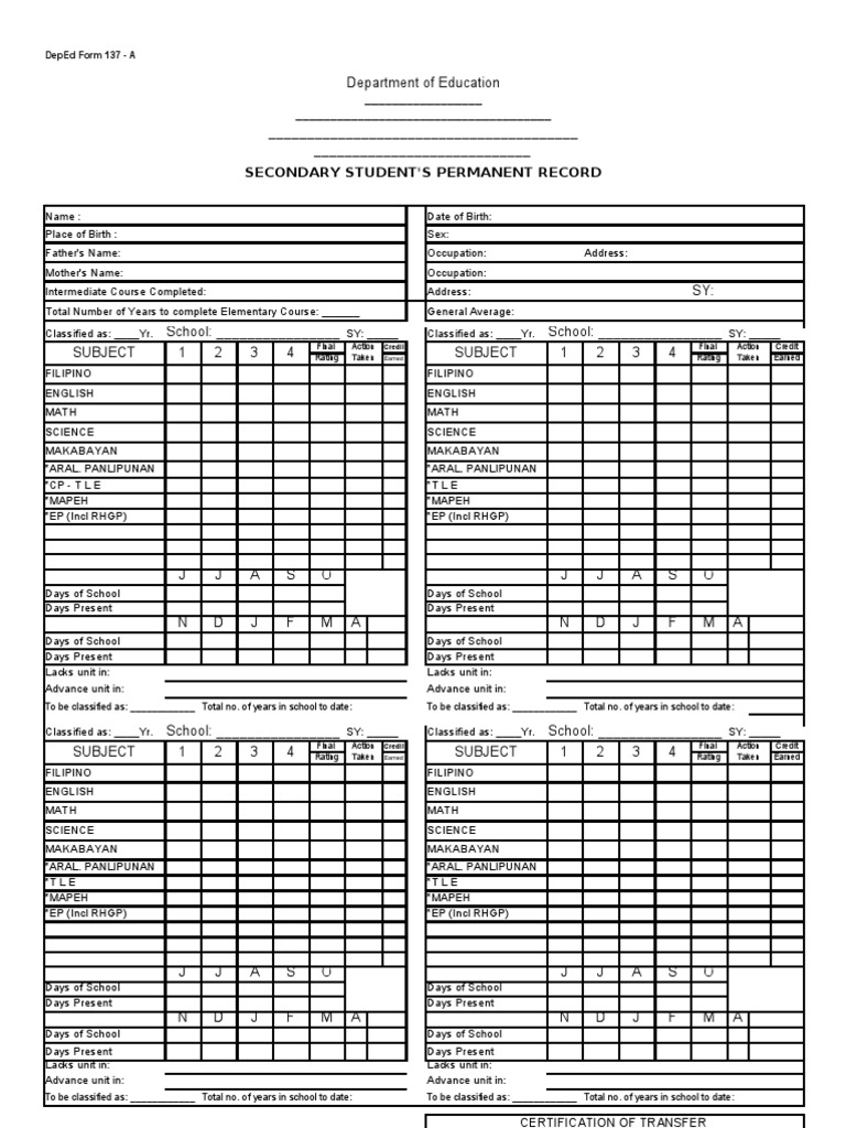 form-137-behavior-modification-change
