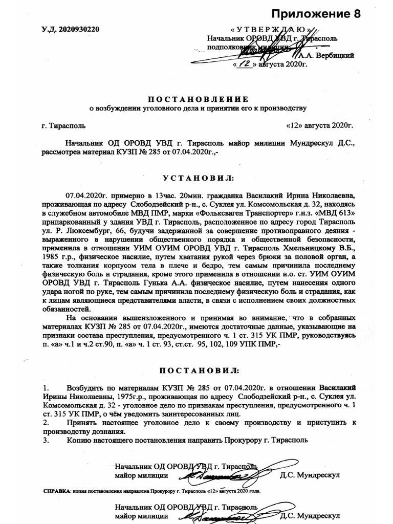 Постановление О Возбуждении Уголовного Дела - Василакий | PDF