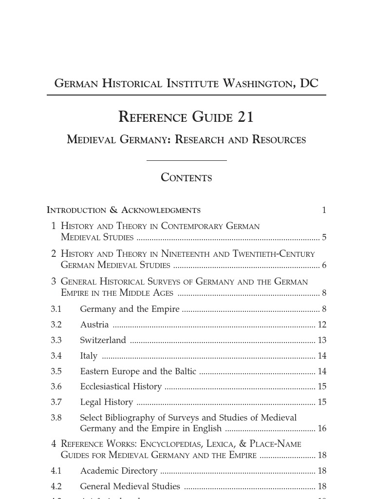 German Historical Institute Washington, DC - Reference Guide 21 ...
