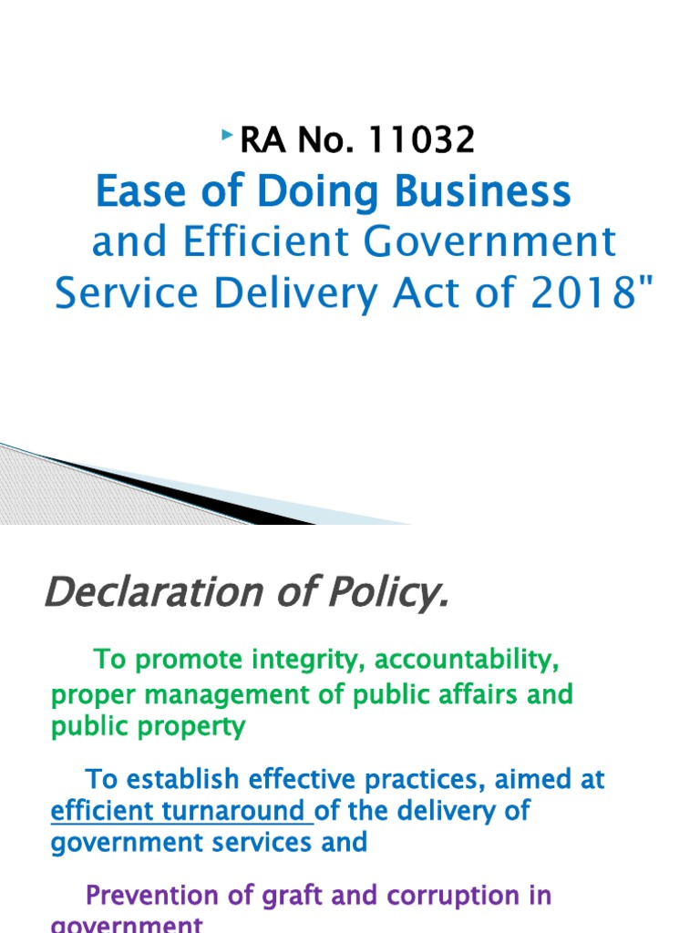 RA 11032: Ease of Doing Business Act | PDF | Signature | License