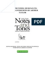 Notes and Tones: Musician-To-Musician Interviews by Arthur Taylor