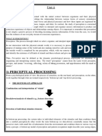 Unit Ii: 1) Perceptual Processing