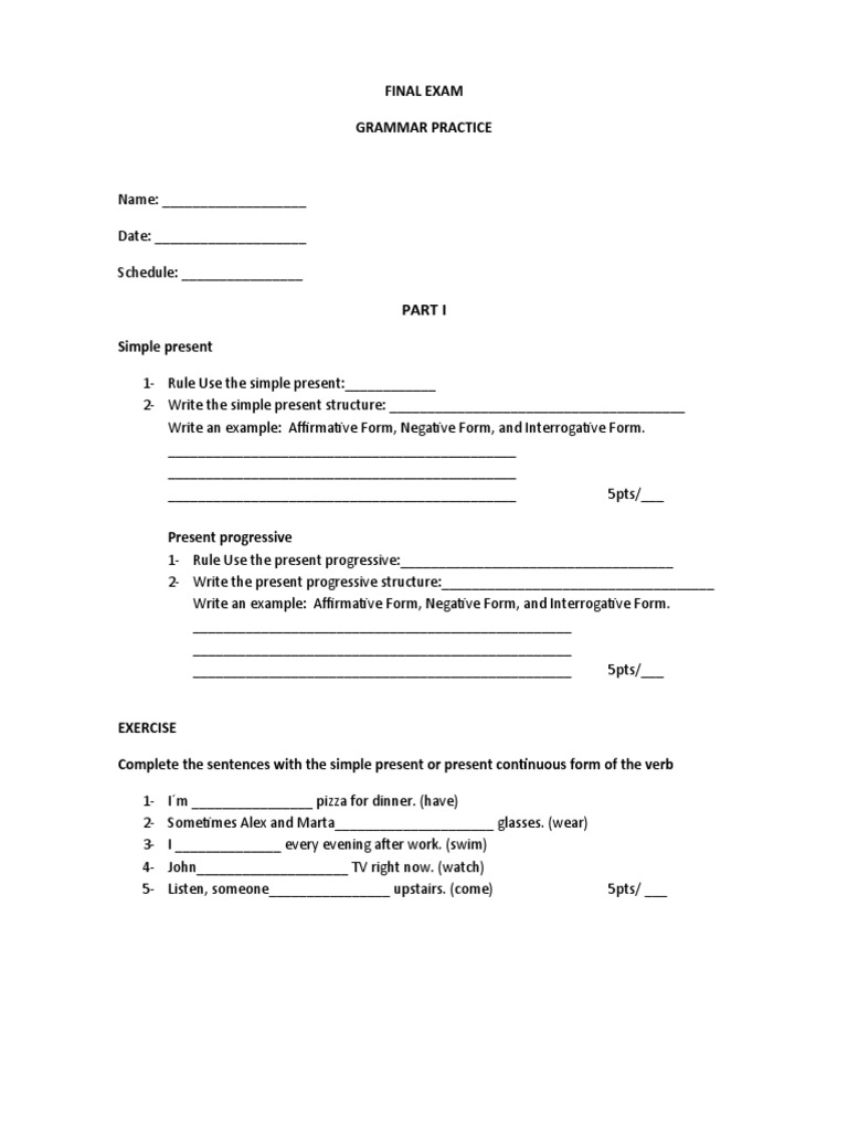 Grammar and Vocabulary Exam Guide | PDF | Linguistic Typology | Syntax