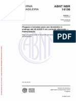 NBR 14136 (2002) - Plugues e Tomadas Para Uso Doméstico e Análogo Até 20 a-250 v Em Corrente Alternada (Padronização) (EMENDA 1 de 19.09.2012)
