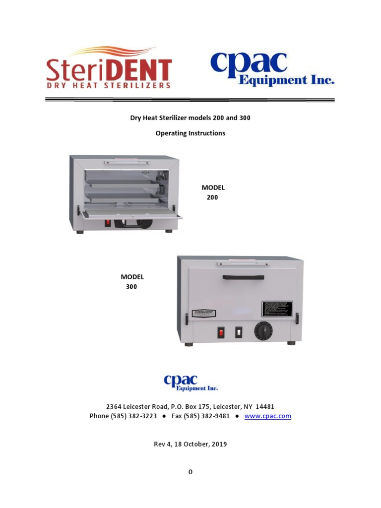 Steri-Dent Dry Heat Sterilizer Guide | PDF | Sterilization ...