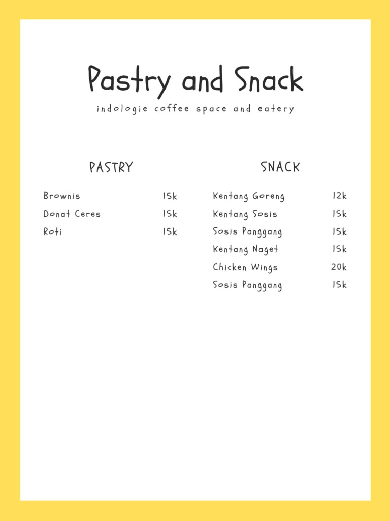 Pink and White Chalkboard Coffee Shop Menu PDF