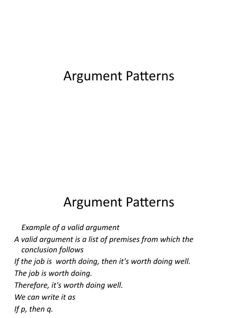 Argument Patterns | PDF | Logical Consequence | Logic