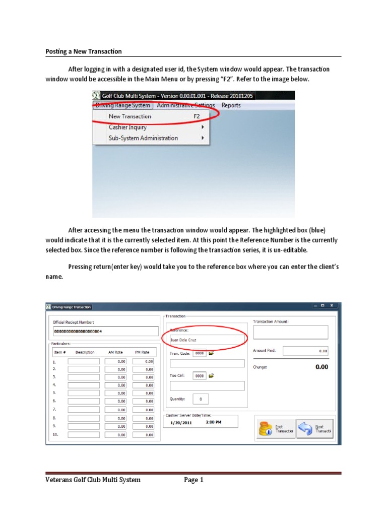 How to Post a New Transaction | PDF