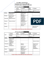 J.D. Birla BCom Timetable