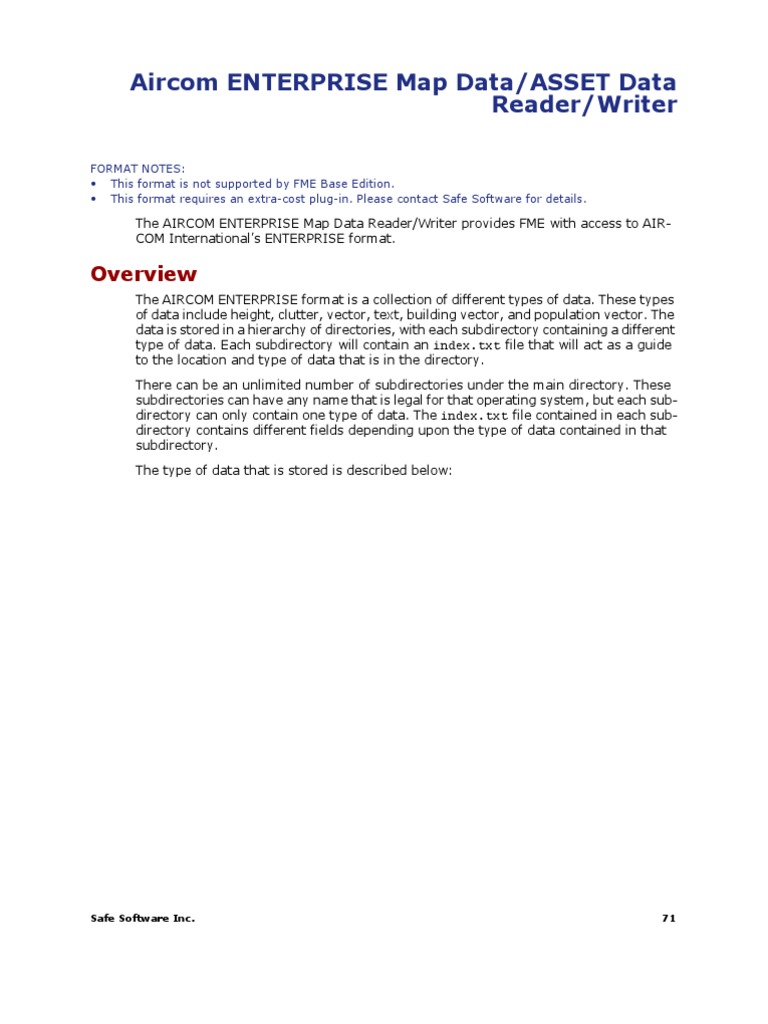 AIRCOM ENTERPRISE Data Reader/Writer | PDF | Text File | Parameter ...