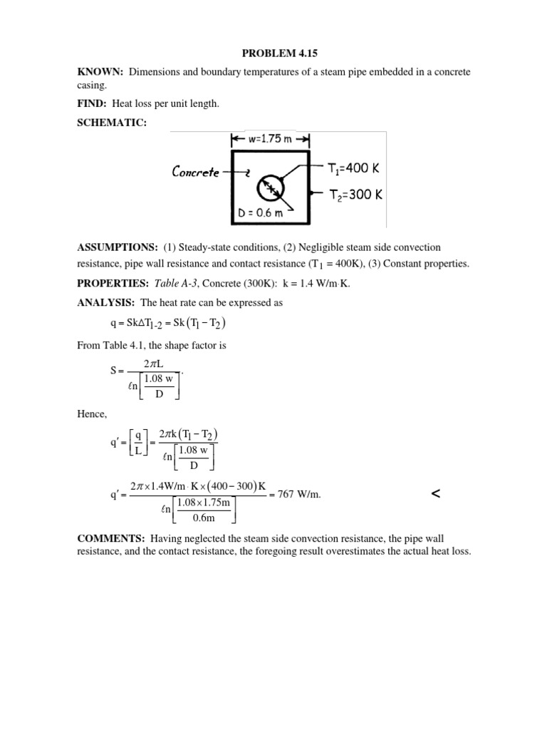 Heat Loss Calculation for Steam Pipe | PDF