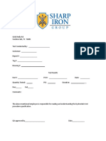 Hydrostatic Test Form For Low Pressure Vessels