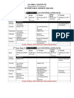 J.D. Birla Institute Class Timetable, Session 2020-2021: Section-A1