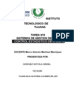 Instituto Tecnologico de Tijuana TAREA #15 Sistemas de Gestion de Calidad