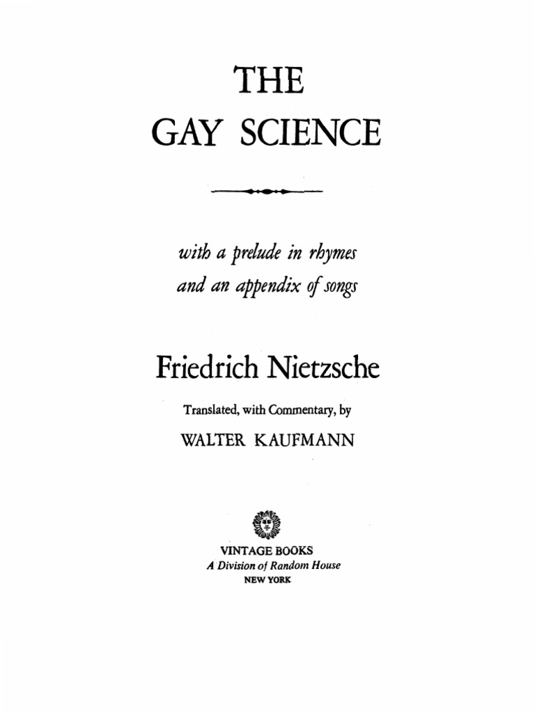 THE Gay Science: Friedrich Nietzsche | PDF | Art | History