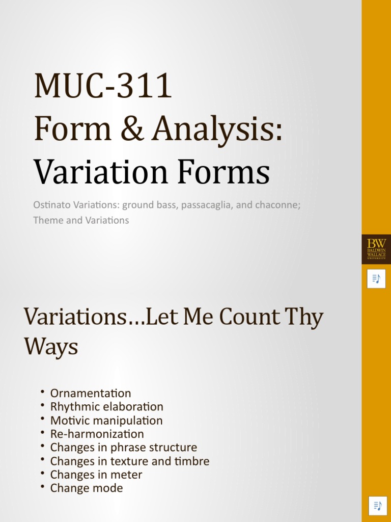 MUC-311 Form & Analysis:: Variation Forms | PDF | Variation (Music ...