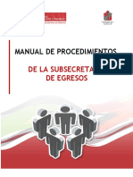Manual de Procedimientos: de La Subsecretaria de Egresos