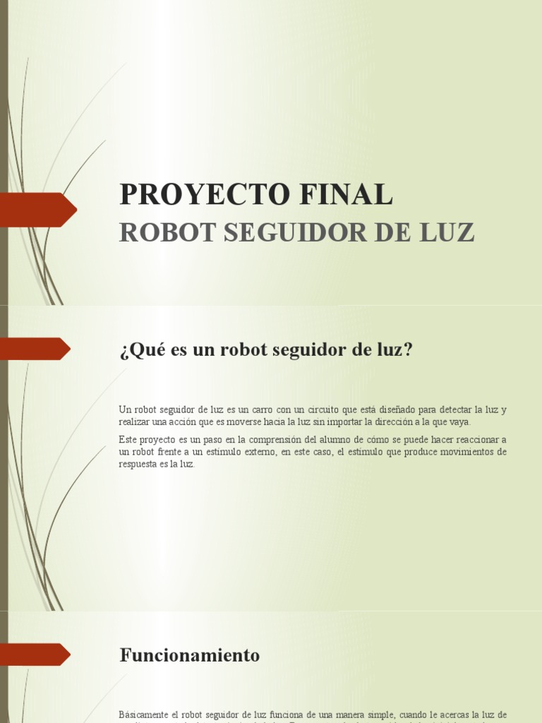 Proyecto Final Robotica | PDF | Ligero | Electricidad