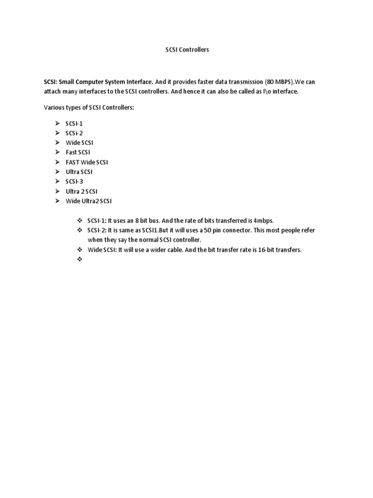 Types of SCSI Controllers Explained | PDF | Home & Garden