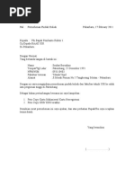 Format Surat Permohonan Pindah