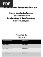 A Seminar Presentation On: Factor Analysis (Special Concentration On Exploratory & Confirmatory Factor Analysis)