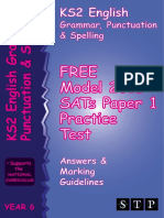 Free KS2 SATs Past Paper 2018 English 1 Answers STP Books PDF