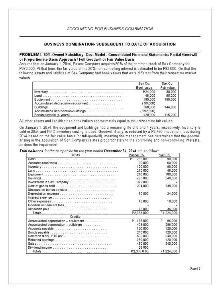 Accounting for Business Combinations | PDF | Consolidation (Business ...