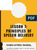 Lesson 7 Principles of Speech Delivery