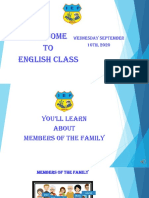 Welcome To English Class: Wednesday September 10th, 2020