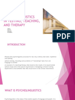 Psycholinguistics in Testing, Teaching, and Therapy: Visali Pirvita Shevany Ilavarasi