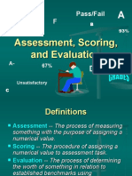 Pass/Fail 85% F: Assessment, Scoring, and Evaluation