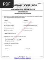 Sri Chaitanya Chemistry MATCH MATRIX Type Question BANKkkkkkkkkkkkkkkkkkkkkkkkkkk