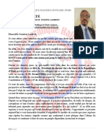 15 Janvier 2021 - Lettre Ouverte Au Sénateur Joseph Lambert - La Problématique de la Crise Politique d’Haiti continue… IL NE PEUT Y AVOIR DE COMPROMIS POLITIQUE