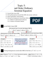 Topic 5: Second Order Ordinary Differential Equation