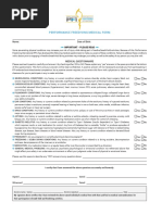 Performance Freediving Medical Form: Name: Date of Birth