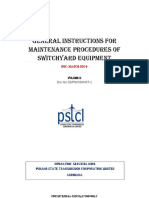 General Instructions For Maintenance Procedures of Switchyard Equipment