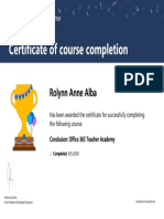Certificate of Course Completion: Rolynn Anne Alba Rolynn Anne Alba