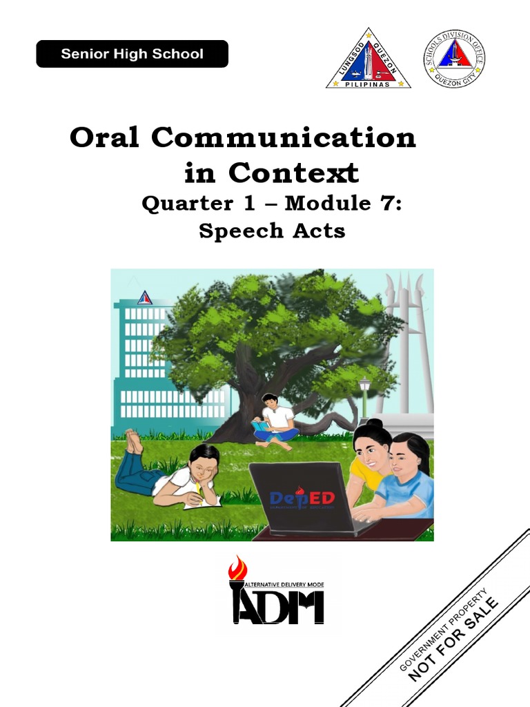 Oral Communication in Context: Quarter 1 - Module 7: Speech Acts | PDF ...