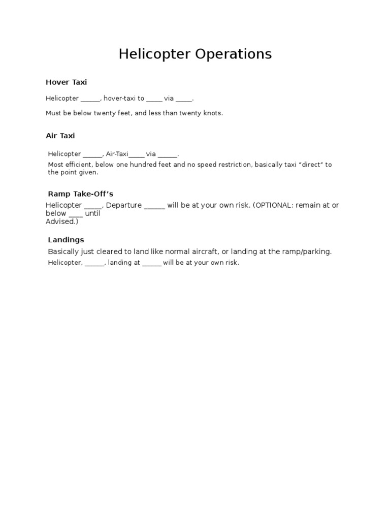 Helicopter Operations Guidelines | PDF