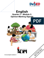 English: Quarter 2 - Module 2: Opinion-Marking Signals