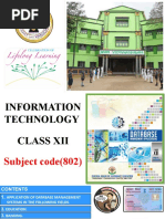 Information Technology (802) - Class 12 - UNIT 4 - Work Integrated Learning IT - Session 2